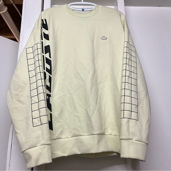 LACOSTE SH0068 6GD Men's Loose Fit Two-Ply Piqué Sweatshirt Size XL - Picture 2 of 10